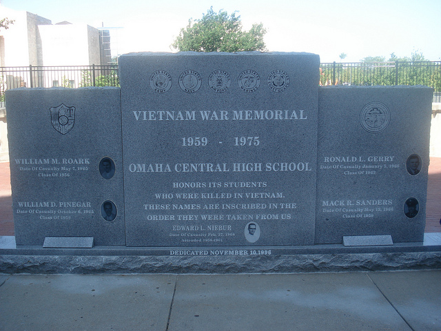 Vietnam War Memorial at Omaha Central High School Vietnam War Memorial at Omaha Central High School